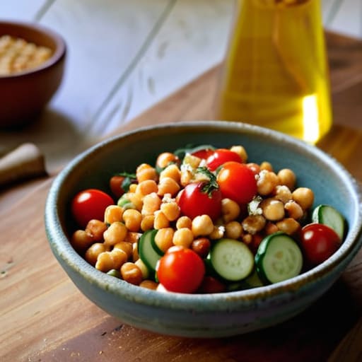 Fresh Mediterranean Chickpea Salad with feta.