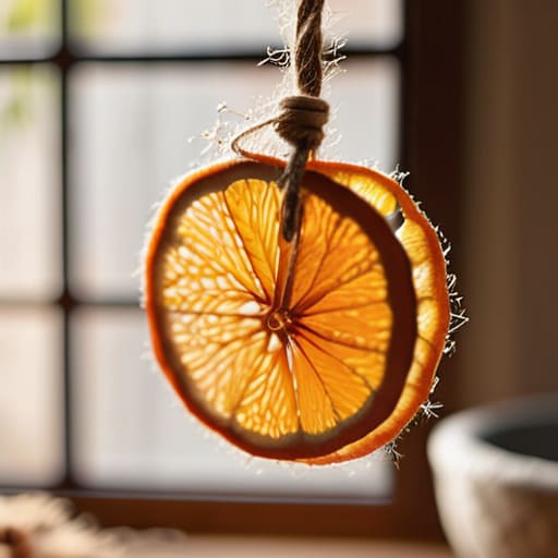 Vintage-Inspired Dried Citrus Garlands on twine.
