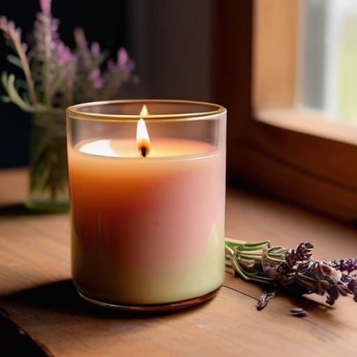 Hand-Poured Botanical Candles with dried flowers.