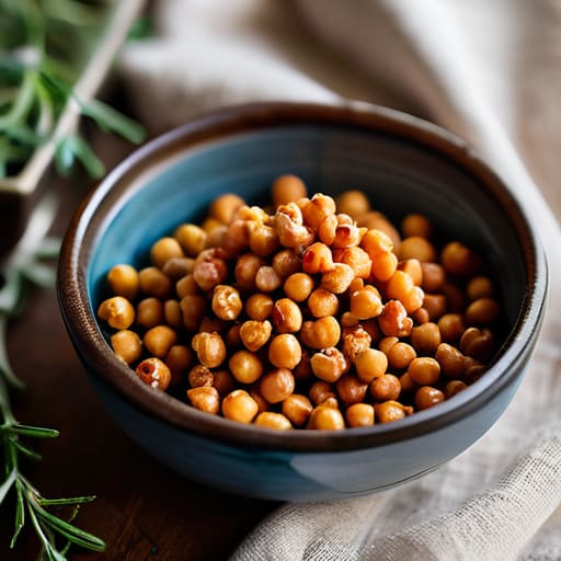 Crunchy Homemade Roasted Chickpeas in a bowl.