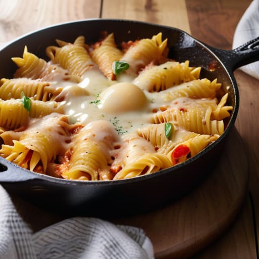 Cheesy Creamy Tomato and Basil Pasta Bake