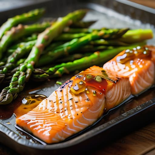 Honey Garlic Salmon and Asparagus sheet pan.