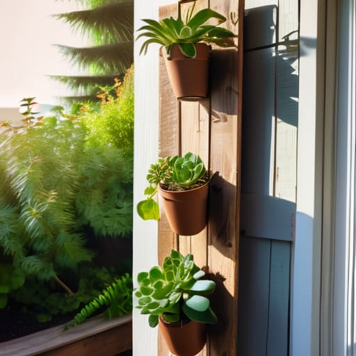 Rustic Wall-Mounted Garden Planters on porch.