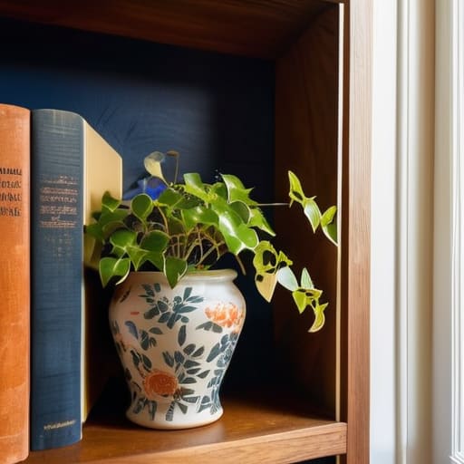 Chic Bookshelf Reimagined with colorful wallpaper.